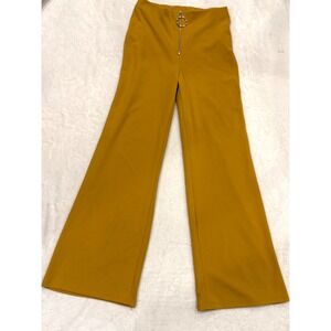 Forever 21 Contemporary Mustard Yellow‎ O-Ring Zip Wide Leg Pants Size M